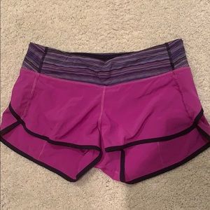 lululemon athletica Pink and Black Women Shorts